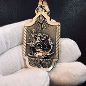 Кулон крест из серебра 925 с Девой Марией и узорами унисекс