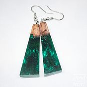 Украшения ручной работы. Ярмарка Мастеров - ручная работа Earrings emerald glitter. Handmade.