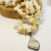 Украшения handmade. Livemaster - original item Necklace with Foam Surf pendant (mother of pearl) 48-53 cm. Handmade.