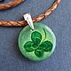 CLOVER pendants to order - jewelry painting on jade, Pendant, Moscow,  Фото №1