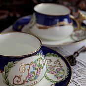 Посуда handmade. Livemaster - original item Painted porcelain. Tea couple for a wedding with a monogram. Handmade.