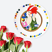 Сувениры и подарки handmade. Livemaster - original item Decorative plate on the Miranda wall as a gift on February 14th. Handmade.