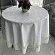 Linen tablecloth 'Snow-white jacquard' d. .180cm. Tablecloths. Linen fantasy. My Livemaster. Фото №4