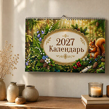 Цифровые товары ручной работы. Ярмарка Мастеров - ручная работа Электронный календарь на 2027 год "Лесная сказка". Handmade.