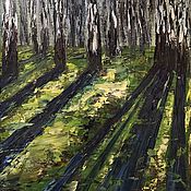 Картины и панно handmade. Livemaster - original item Author`s oil painting with birch trees 