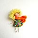 Brooch girl 'what made the summer?', Brooches, Irbit,  Фото №1