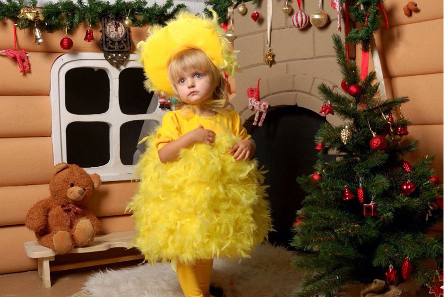 Карнавальный новогодний костюм Цыпленка (символ года - символ года петуха) для малышей и детей