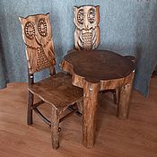 Для дома и интерьера handmade. Livemaster - original item Sawn wood table and chairs. Handmade.