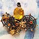 Gold web pendant with Golden citrine, Pendants, Novaya Usman,  Фото №1