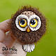 Brooch Owl brown, Brooches, Moscow,  Фото №1