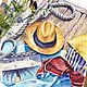 Акварельный рисунок Отдых на море акварель. Картины. Ирина Димчева. Ярмарка Мастеров.  Фото №6