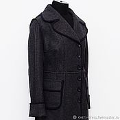 Одежда handmade. Livemaster - original item Demi-season coat with open cuts, loden, wool. Handmade.