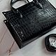 Классическая чёрная сумка из крокодиловой кожи. Классическая сумка. Chic bags. Интернет-магазин Ярмарка Мастеров.  Фото №2