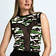 Camouflage Cut-out Top, Women's Mesh T-shirt, Camouflage T-shirt. Tanks. Lara (EnigmaStyle). Online shopping on My Livemaster.  Фото №2