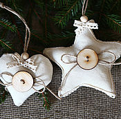 Для дома и интерьера handmade. Livemaster - original item A set of 2 Christmas decoration Shabby-chic. Handmade.