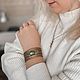 Order Gold bracelet on the arm with aventurine on March 8. БРАСЛЕТЫ- ТАЛИСМАНЫ. Livemaster. . Textile bracelet Фото №3