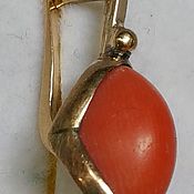 Винтаж handmade. Livemaster - original item CORAL is NATURAL gold.One earring, antique coral.. Handmade.