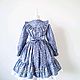 Платье "Кокетка" в синем цвете. Платья. Little___dress. Ярмарка Мастеров.  Фото №6