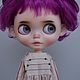 Кукла Блайз (Blythe Doll) custom, ooak doll, с фиолетовыми волосами. Шарнирная кукла. Blythe Dolls by Elena Khromova. Ярмарка Мастеров.  Фото №4