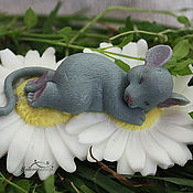Косметика ручной работы handmade. Livemaster - original item Soap Little Dormouse as a gift New Year Symbol flowers gray. Handmade.