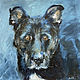 Портрет собаки картина. Живопись. Холст. Масло, Картины, Москва,  Фото №1
