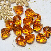 Материалы для творчества handmade. Livemaster - original item Beads Drops 12/10 mm Orange 1 piece Briolettes. Handmade.