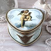 Для дома и интерьера handmade. Livemaster - original item Vintage heart box 11,4h11h5,9 cm. Handmade.