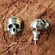 Серьги-пусеты Черепа большие, skull, череп, гвоздики. Серьги-пусеты. Сергей (Жук). Интернет-магазин Ярмарка Мастеров.  Фото №2