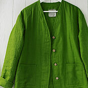 Одежда handmade. Livemaster - original item Jacket-sweatshirt made of coniferous linen. Handmade.