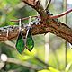 Earrings Emerald drops, Earrings, Zelenograd,  Фото №1