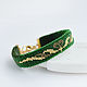 Green bracelet with a beaded pattern, Braided bracelet, Ulan-Ude,  Фото №1