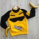 Black and yellow children's sweatshirt with stand, sweatshirt for boy Bonito. Sweatshirts and hoodies. Lara (EnigmaStyle). Online shopping on My Livemaster.  Фото №2