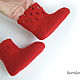 Red booties for Merino wool for a newborn 9,3 cm, Babys bootees, Moscow,  Фото №1