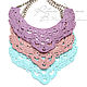 Order Necklace made of linen knitted openwork three colors purple pink blue len. Ritasdreams (ritasdreams). Livemaster. . Necklace Фото №3