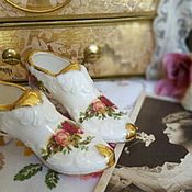 Винтаж handmade. Livemaster - original item Vintage porcelain shoes.Royal Albert.England.. Handmade.