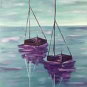 Картины и панно handmade. Livemaster - original item Oil painting on canvas a Pair of boats. Handmade.