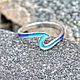 Wave, a ring made of silver with enamel, Rings, Tver,  Фото №1