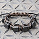 Order Bracelet made of shungite, triple weave brown. keledrocks. Livemaster. . Braided bracelet Фото №3