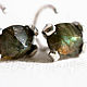 Hoop earrings, Sterling silver earrings with Labradorite, Earrings, Almaty,  Фото №1