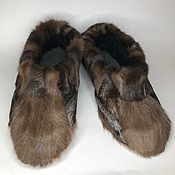 Обувь ручной работы handmade. Livemaster - original item Men`s slippers made of reindeer camus. Handmade.