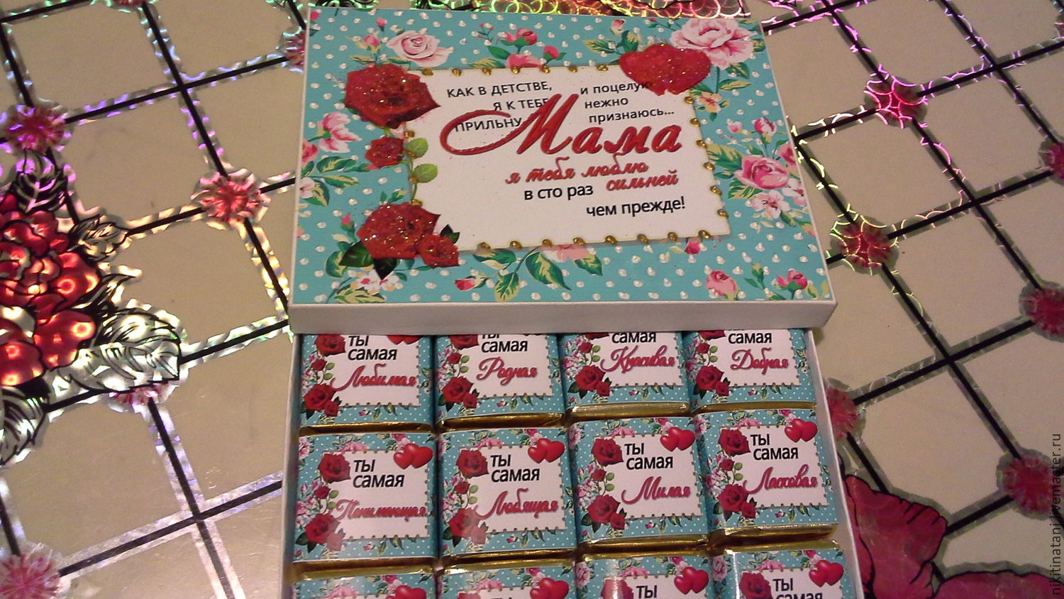Конфеты для мамы с пожеланиями