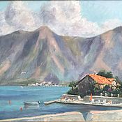 Картины и панно handmade. Livemaster - original item Oil painting in frame. Cottage by the sea. Seascape. Handmade.