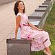 Заказать Платье Полина летнее с цветами короткий рукав, натуральная ткань. Роскошь платья. Ольга.. Ярмарка Мастеров. . Платья Фото №3