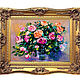 Oil painting with different roses impasto 'Chic bouquet'. Pictures. Russian Oil Paintings. My Livemaster. Фото №6