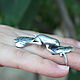 Заказать Кольцо Лягушка на листьях из серебра 925 пробы HH0131. Sunny Silver. Ярмарка Мастеров. . Кольца Фото №3