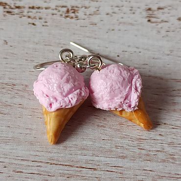  ручной работы. Ярмарка Мастеров - ручная работа Серьги: Мороженое. Handmade.