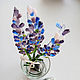 Lavender bouquet of flowers, Stained glass, Samara,  Фото №1