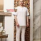 Order Men's short sleeve linen shirt. Slavyanskie uzory. Livemaster. . Mens shirts Фото №3
