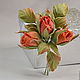 Order Cloth flowers Brooch - a bouquet of roses 'Orange mood'. LIUDMILA SKRYDLOVA (flower glade). Livemaster. . Brooches Фото №3