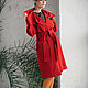 Coat made of loden clothes cranberry color, Coats, Novosibirsk,  Фото №1